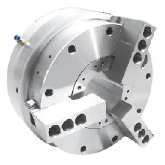 Большое фото товара - KQ25-3, Трехкулачковый Пневматический патрон с передним креплением, P059. Вариант №1