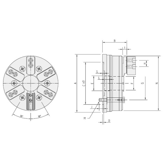 Большое фото товара - MP10-6, Шестикулачковый Прецизионный диафрагменный патрон, P157. Вариант №2