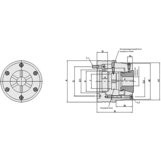 Большое фото товара - KTJ-100, Бескулачковый Выдвижной цанговый патрон (позиционный тип), P187. Вариант №2