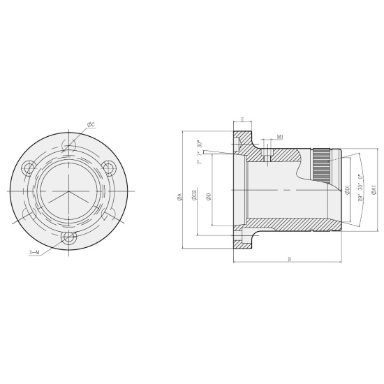 Большое фото товара - CX36A4, Бескулачковый Цанговый патрон, P195. Вариант №2